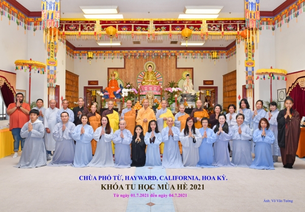CHÙA PHỔ TỪ, HAYWARD, CALIFORNIA TỔ CHỨC KHÓA TU HỌC MÙA HÈ 2021