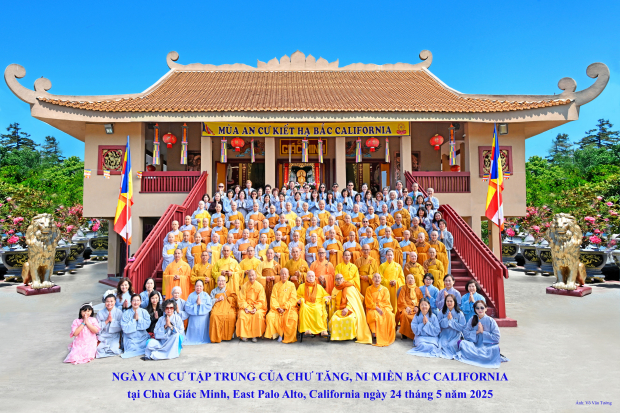 NGÀY AN CƯ TẬP TRUNG CHƯ TĂNG, NI MIỀN BẮC CALIFORNIA TẠI CHÙA GIÁC MINH, EAST PALO ALTO, CALIFORNIA 24/5/2025.