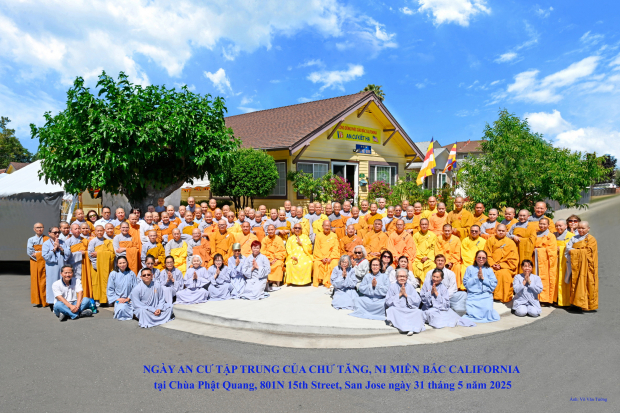 NGÀY AN CƯ TẬP TRUNG CHƯ TĂNG, NI MIỀN BẮC CALIFORNIA TẠI CHÙA PHẬT QUANG, SAN JOSE, HOA KỲ.