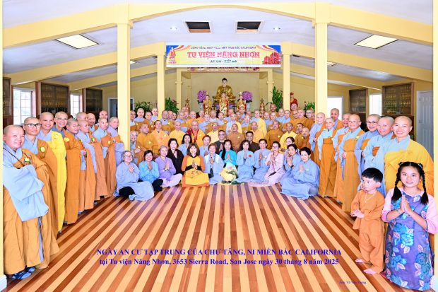NGÀY AN CƯ TẬP TRUNG CỦA CHƯ TĂNG, NI MIỀN BẮC CALIFORNIA TẠI TU VIỆN NĂNG NHƠN, SAN JOSE, CALIFORNIA 30/8/2025.