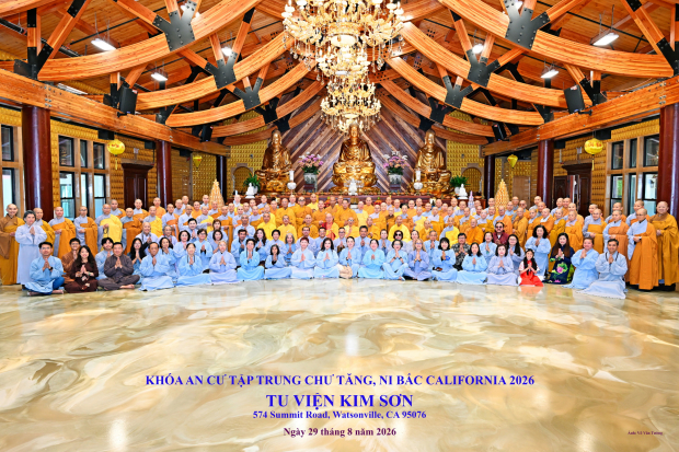 KHÓA AN CƯ TẬP TRUNG CHƯ TĂNG, NI BẮC CALIFORNIA 2026 TẠI TU VIỆN KIM SƠN, WATSONVILLE, HOA KỲ.