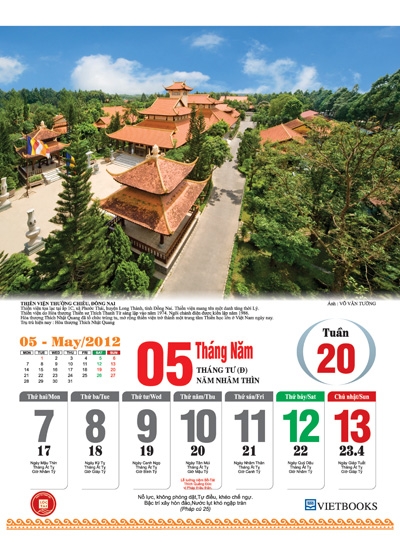 LỊCH BLOC TUẦN NĂM 2012 GIÁO HỘI PHẬT GIÁO VIỆT NAM